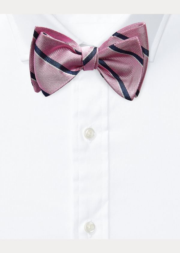 Corbatas Polo Ralph Lauren Hombre Rosas - Striped Silk Bow - QYCZN5680